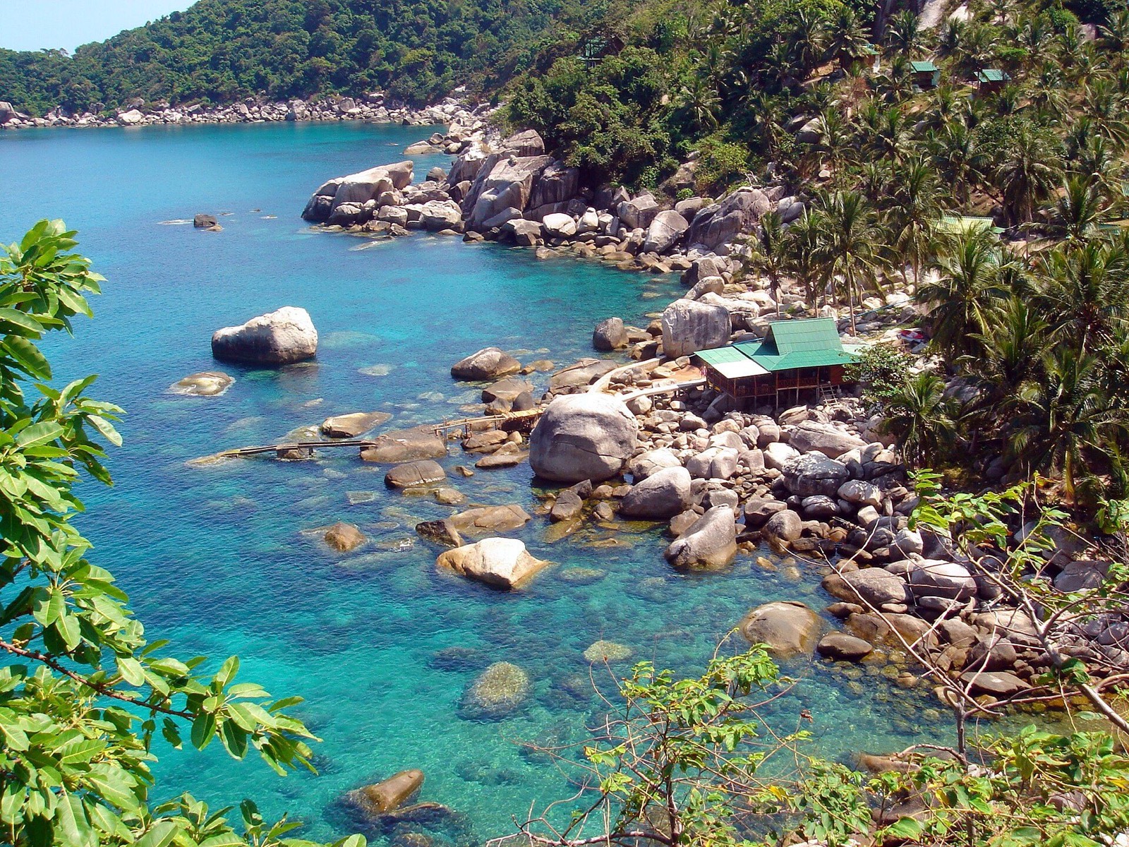 The coast and clear water around Koh Tao